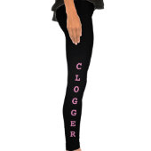 Pretty Pink Clogger Clog Dancer Legging Tights (Right Leg)