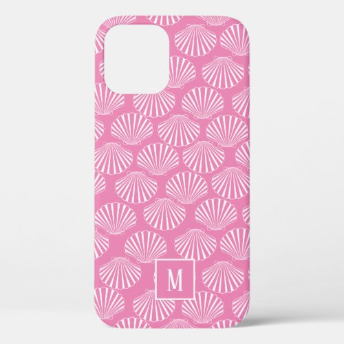 Pretty Pink Coastal Seashell Pattern iPhone 12 Case