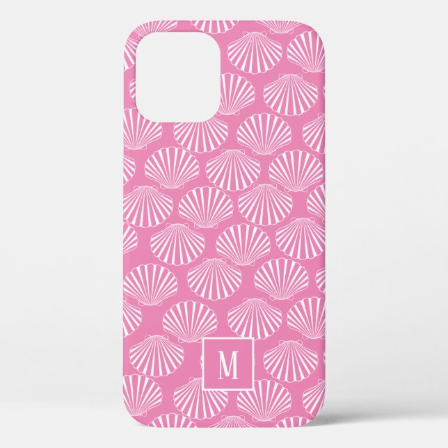 Pretty Pink Coastal Seashell Pattern Case-Mate iPhone Case (Back)