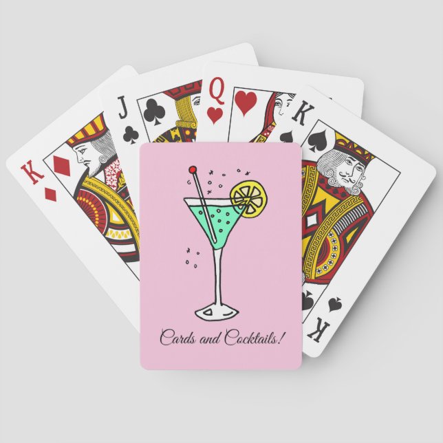 Pretty Pink Cocktails Poker Cards (Back)