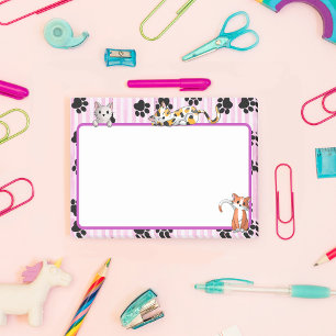 Pretty Pink color with paws cute kittens 4" x 3" Post-it Notes