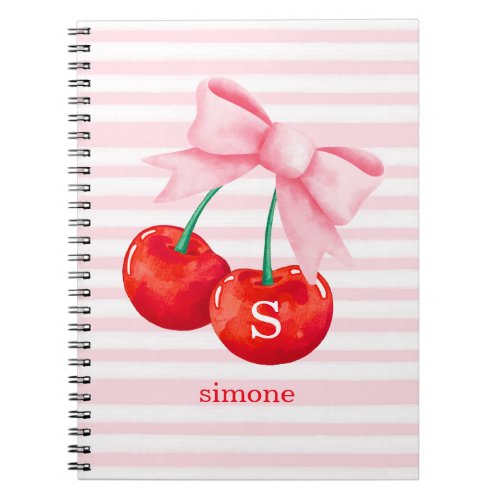 Pretty Pink Coquette Cherry Notebook