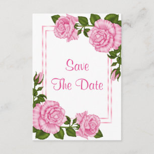Pretty Pink Corner Bouquets 60th Save The Date