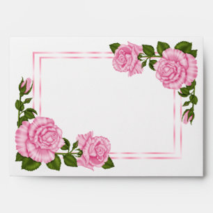 Pretty Pink Corner Bouquets Envelope