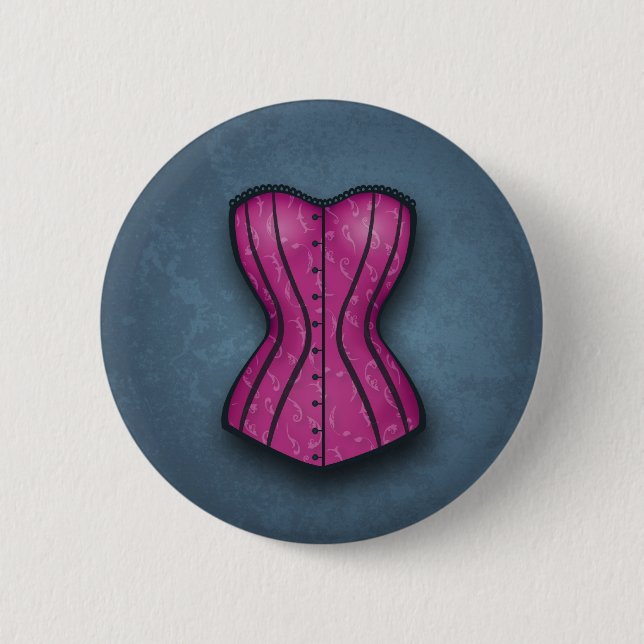 Pretty Pink Corset Pinback Button (Front)