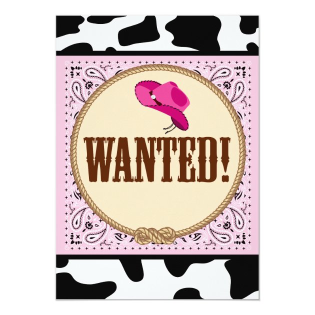 Pretty Pink Cowgirl Birthday Party Invitations