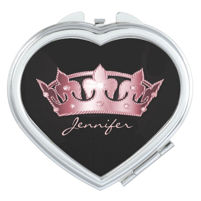 Pretty Pink Crown Compact Mirror (Front)