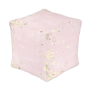Pretty Pink Cube Pouf Ottoman