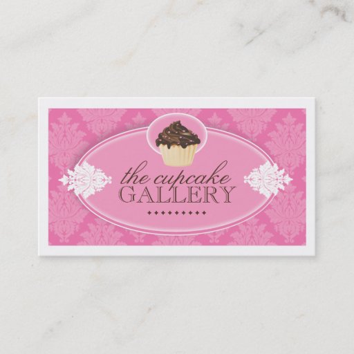 Customizable Pretty Pink Cupcake Business Card