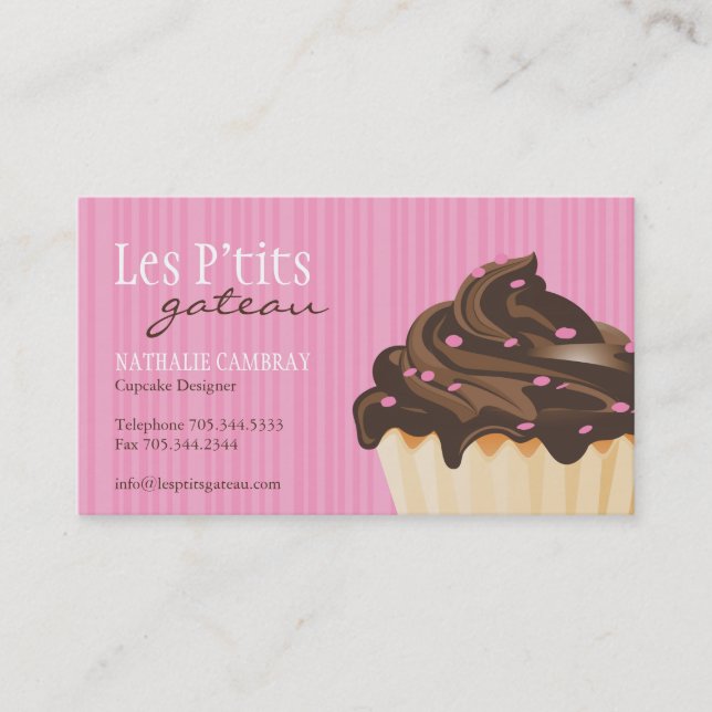 Pretty Pink Cupcake Business Card (Front)