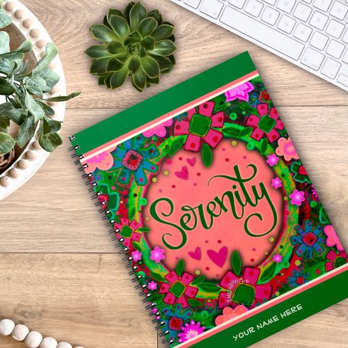Pretty Pink Custom Floral Serenity Inspirivity Notebook