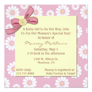 Daisies Baby Shower Invitations Zazzle Pretty Pink Daisies Baby Shower Invitation