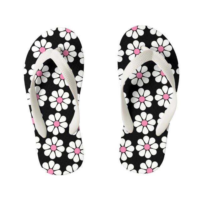 Pretty Pink Daisies Kid's Flip Flops (Footbed)