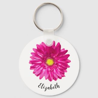 Pretty pink daisy flower custom name womens
