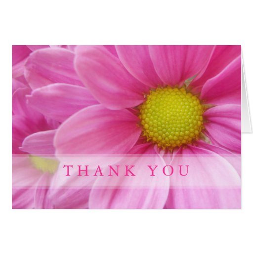 Pretty Pink Daisy - Thank You card | Zazzle