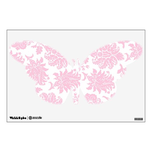 Pretty Pink Damask Butterfly Wall Sticker