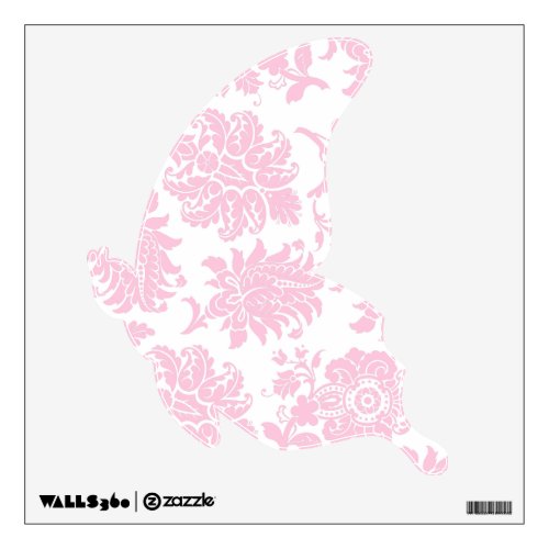 Pretty Pink Damask Gliding Butterfly Wall Decal