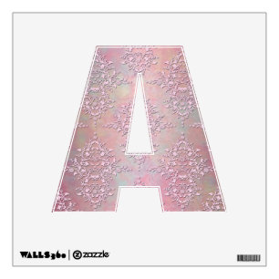Pretty Pink Damask Letter "A" Alphabet Wall Decal
