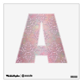 Pretty Pink Damask Letter "A" Alphabet Wall Decal