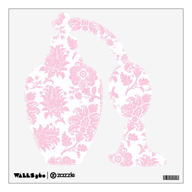 Pretty pink Damask Perfume Decal (Front)