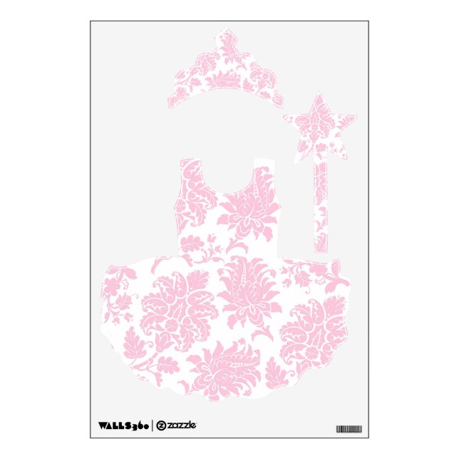 Pretty Pink Damask Princess Collection Wall Decal (Front)