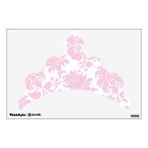 Pretty Pink Damask Tiara Wall Decal