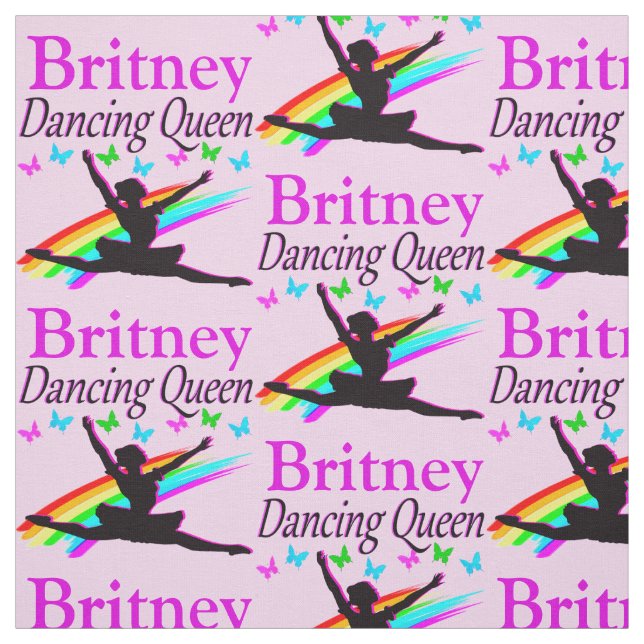 PRETTY PINK DANCING QUEEN PERSONALIZED FABRIC (Swatch)