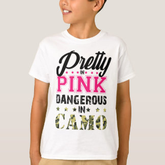Pretty Pink Dangerous In Camo Hunting Girl Women H T-Shirt