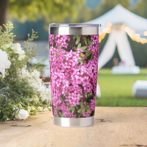 Pretty Pink Daphne Floral Insulated Tumbler