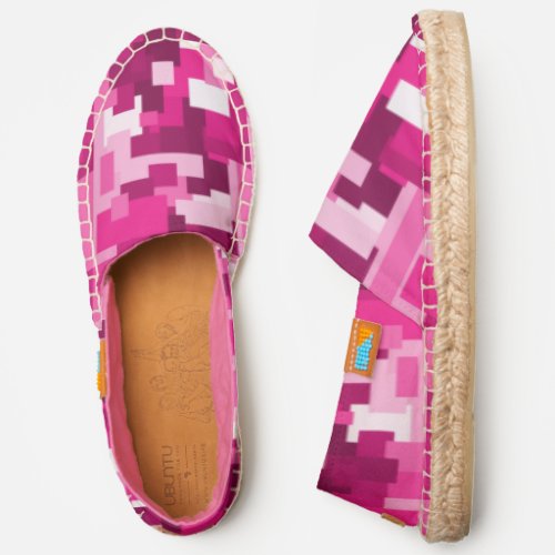 Pretty Pink Digital Camouflage for Girls Espadrilles