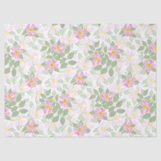 Pretty Pink Dog Roses on White Tissue Paper