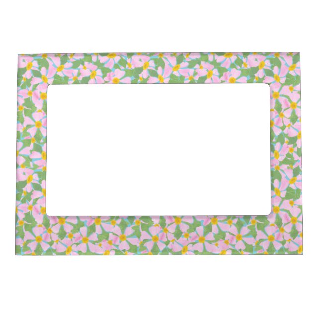 Pretty Pink Dogroses on Sky Blue Picture Frame (Front)