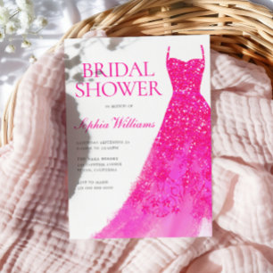 Pretty Pink Dress Bridal Shower Invitation