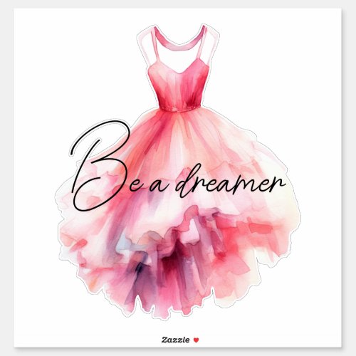 Pretty Pink Dress Dreamer Sticker