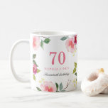 Pretty Pink Elegant Floral 70th Birthday Gift Coffee Mug<br><div class="desc">Pretty Pink Elegant Floral 70th Birthday Gift

Give as gift or give out to guests at 70th birthday party to remember the special occasion</div>