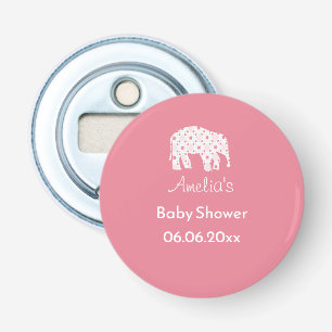 Pretty Pink Elephant Personalized Baby Shower  Bottle Opener