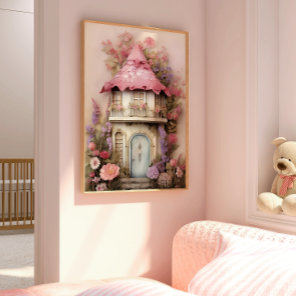 PRETTY PINK FAIRY HOUSE POSTER