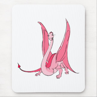 Pretty Pink Fantasy Dragon Mouse Pad