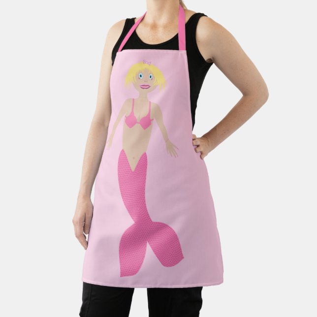 Pretty Pink Fantasy Mermaid Apron (Insitu)