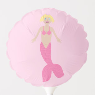 Pretty Pink Fantasy Mermaid Custom Birthday Balloon