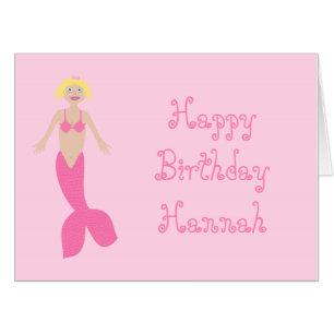 Pretty Pink Fantasy Mermaid Custom Card