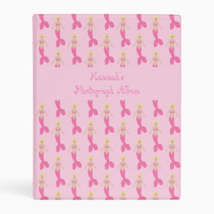 Pretty Pink Fantasy Mermaid Custom Photo Album Mini Binder