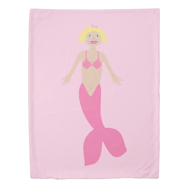 Pretty Pink Fantasy Mermaid Duvet Cover (Front)