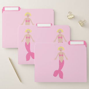 Pretty Pink Fantasy Mermaid File Folder