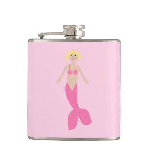 Pretty Pink Fantasy Mermaid Flask
