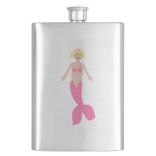 Pretty Pink Fantasy Mermaid Flask