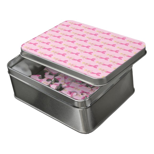 Pretty Pink Fantasy Mermaid Jigsaw Puzzle (Lid Open)