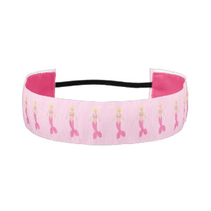 Pretty Pink Fantasy Mermaid Patterned Athletic Headband