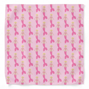 Pretty Pink Fantasy Mermaid Patterned Bandana
