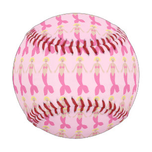 Pretty Pink Fantasy Mermaid Patterned Baseball